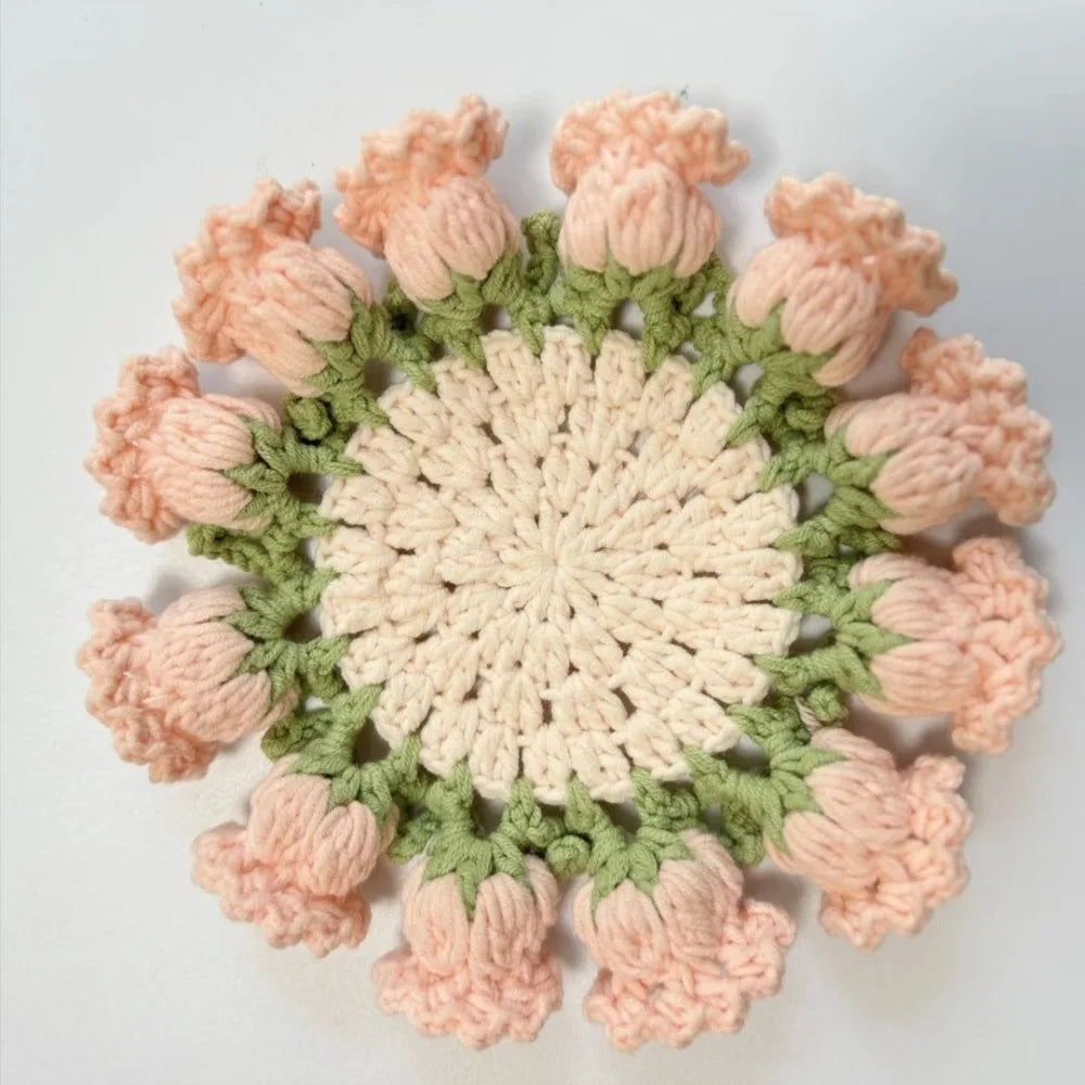 Hand-knitted Crochet Coasters