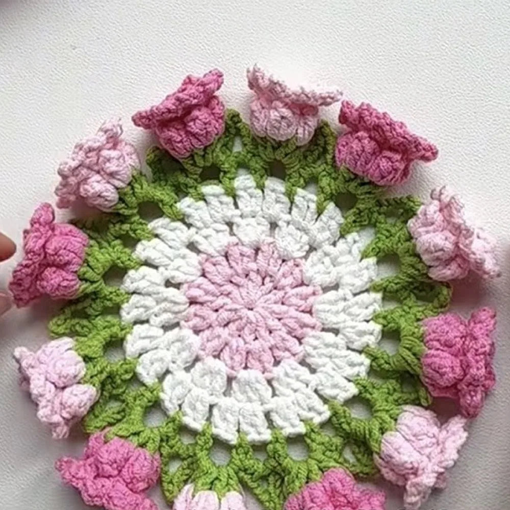 Hand-knitted Crochet Coasters