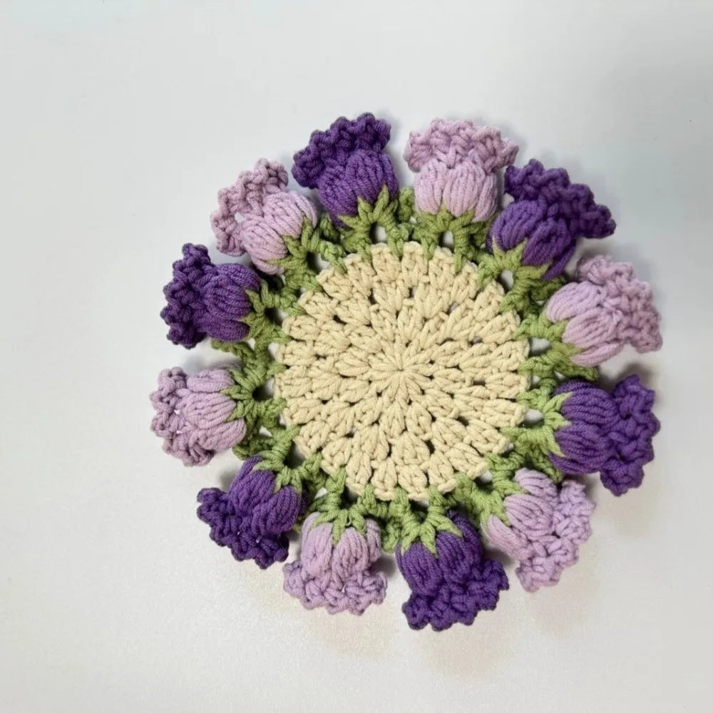Hand-knitted Crochet Coasters