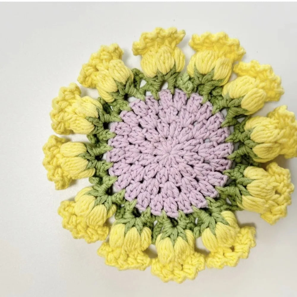 Hand-knitted Crochet Coasters
