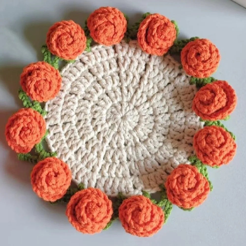 Hand-knitted Crochet Coasters