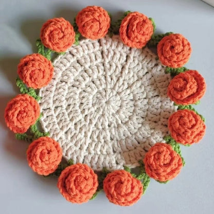 Hand-knitted Crochet Coasters
