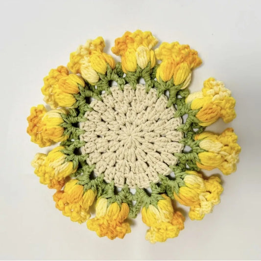 Hand-knitted Crochet Coasters